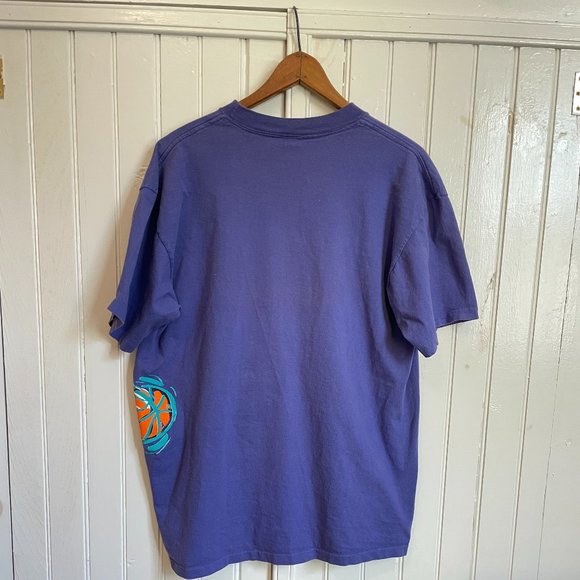 VTG ADIDAS 90s Basketball Hoop T-Shirt Made In USA Mens XL Single Stitch Purple - Picture 2 of 6